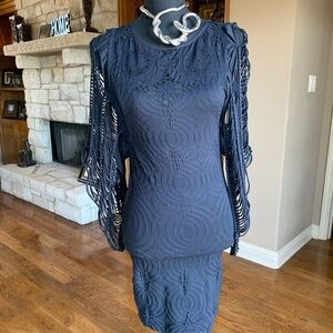 Poof Gothic Styled Black Bodycon Party Dress